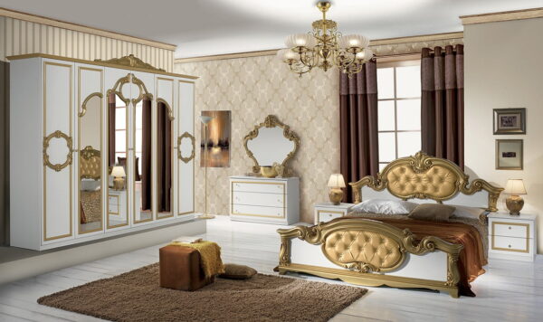 BAROCCO ITALIAN BLACK/GOLD BEDROOM SET - Image 3