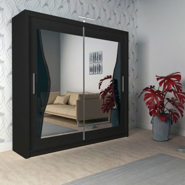 Betumi Sliding Wardrobe - White or Black - Image 3