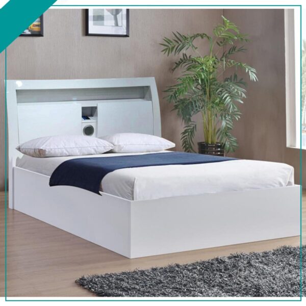 RUGBY WHITE GLOSS BED