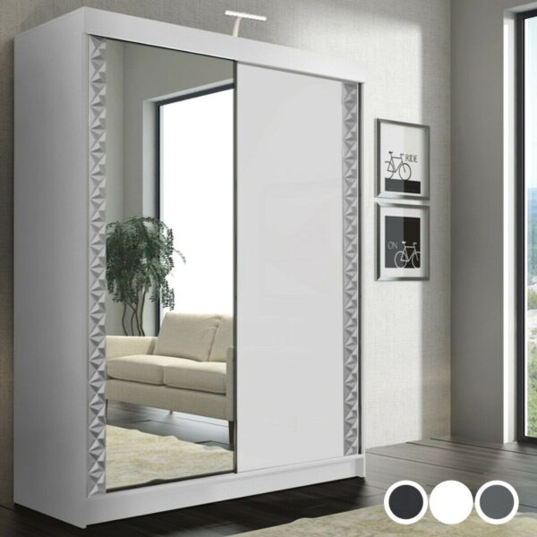 Vikas II Sliding Door Wardrobe - Black, White, Grey