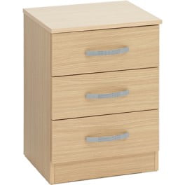 Budget Three Drawer Bedside Chest