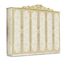 LEONARDO IVORY FINISH 6 DOOR WARDROBE
