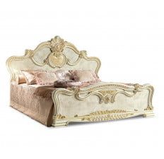 LEONARDO IVORY FINISH UPHOLSTERED BED