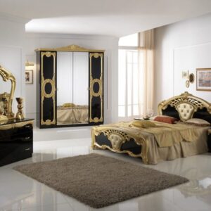 CRISTINA ITALIAN BLACK/GOLD BEDROOM SET