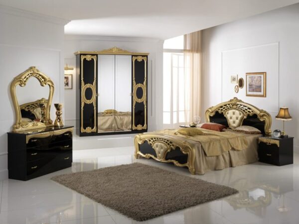 CRISTINA ITALIAN BEIGE/SILVER BEDROOM SET - Image 2