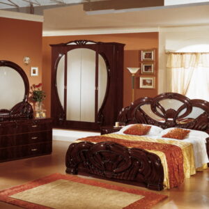 GAIDA ITALIAN BEDROOM WHITE/MAHOGANY BEDROOM SET (EU)