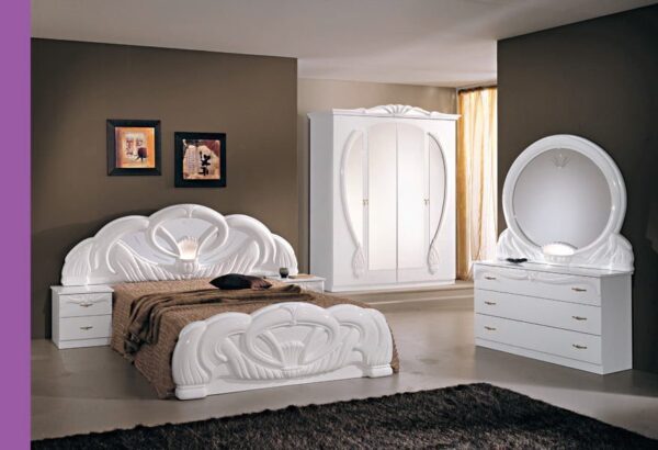 GAIDA ITALIAN BEDROOM WHITE/MAHOGANY BEDROOM SET (EU) - Image 2