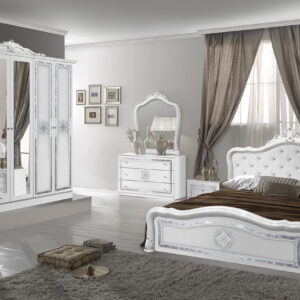 LUISA BEDROOM SET (WHITE/SILVER)
