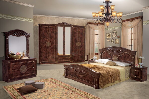 NEW ROMA ITALIAN BLACK/SILVER BEDROOM SET - Image 4