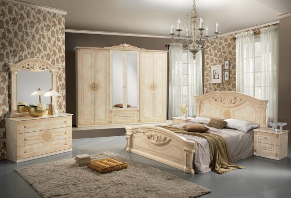 NEW ROMA ITALIAN BLACK/SILVER BEDROOM SET - Image 2