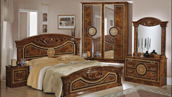 NEW ROMA ITALIAN BEDROOM SET (BLACK/GOLD) - Image 3