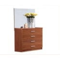 Walnut 4 Draw Chest With Mirror